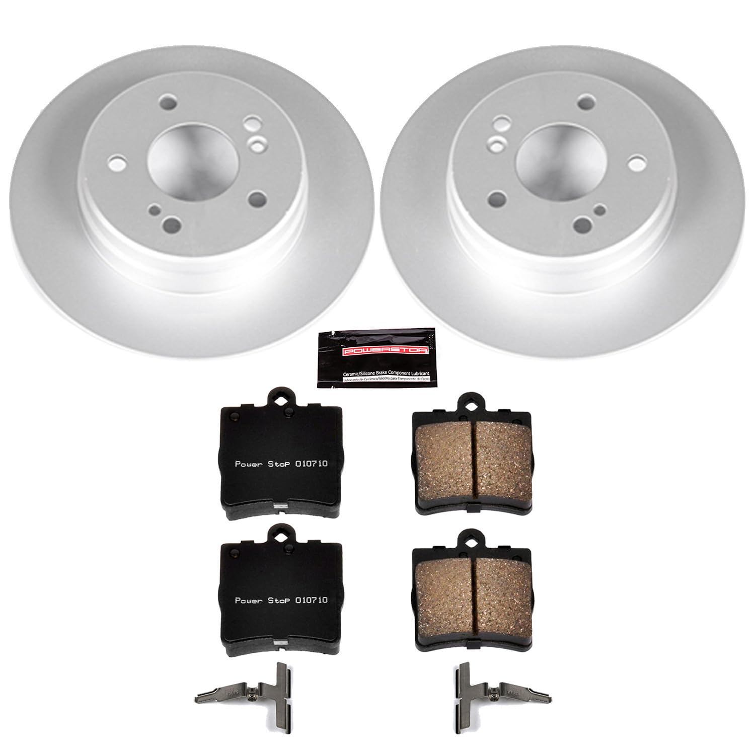 Power Stop Z23 Geomet Coated Brake Kit For Crossfire, C230, C240, C280, E300, SLK230, SLK280, SLK300, SLK320 [Model Specific] Rear