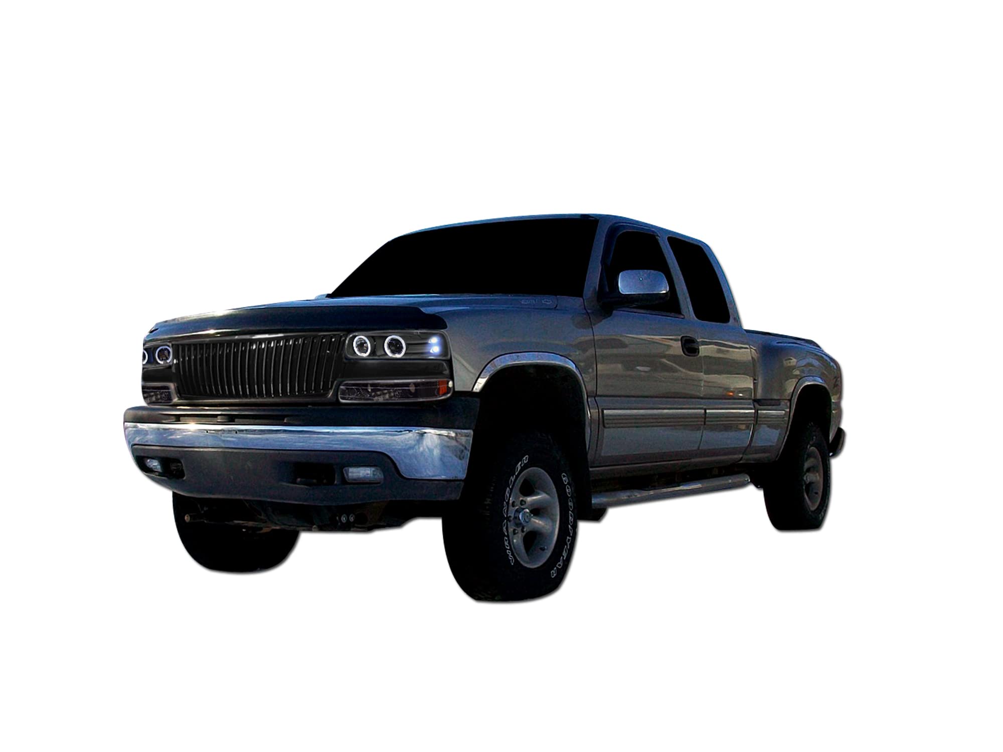 Vertical Front Hood Grille Armordillo USA 7147263 - Gloss Black Fits 1999-2002 Chevy Silverado 1500