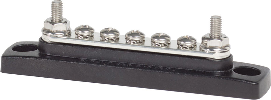 Mini BusBar Blue Sea Systems 2304 100 Amp with 5 screws, One size, Without Cover, Black