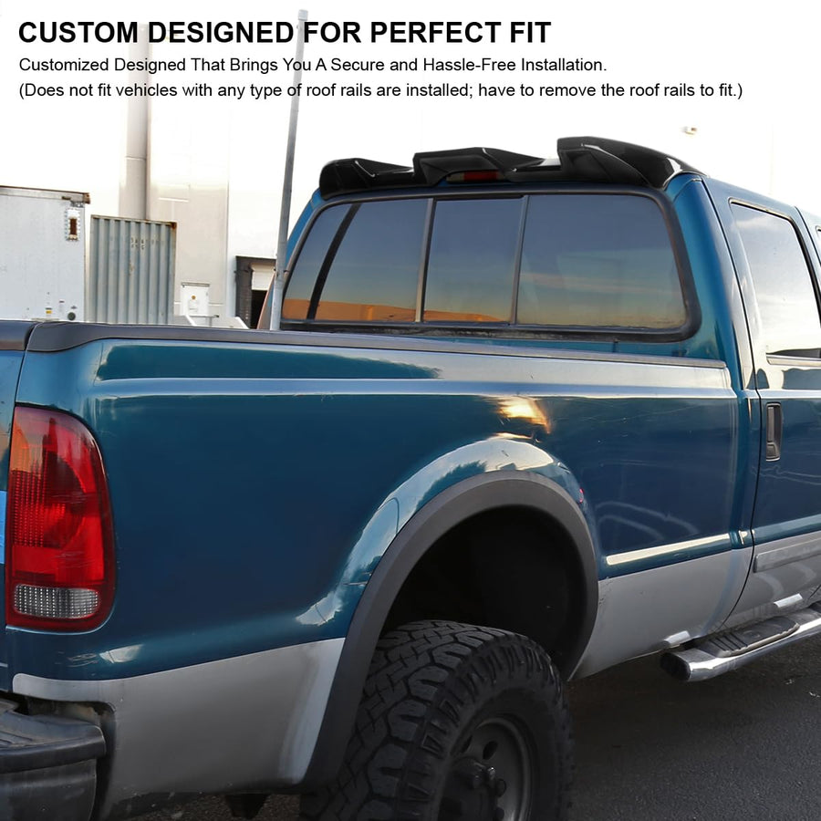 Glossy Black ABS Cab Roof Spoiler Spec-D Tuning for 2011-2016 Ford F250, F350, and F450 Models