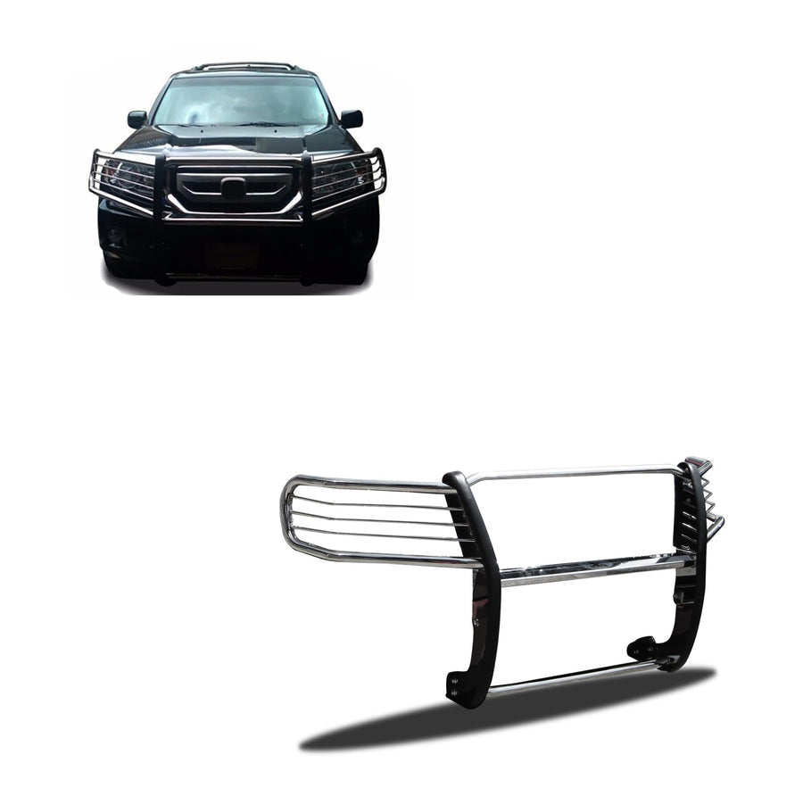 Grille Brush Black Horse Bumper Guard Modular Stainless Steel Compatible with 2016-2022 Honda Pilot-17H151402MSS