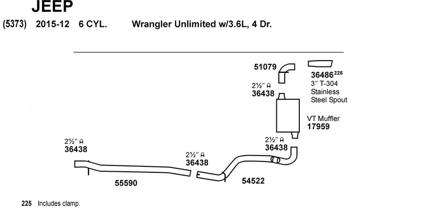 Exhaust Pipe Dynomax 55590 for Jeep Wrangler