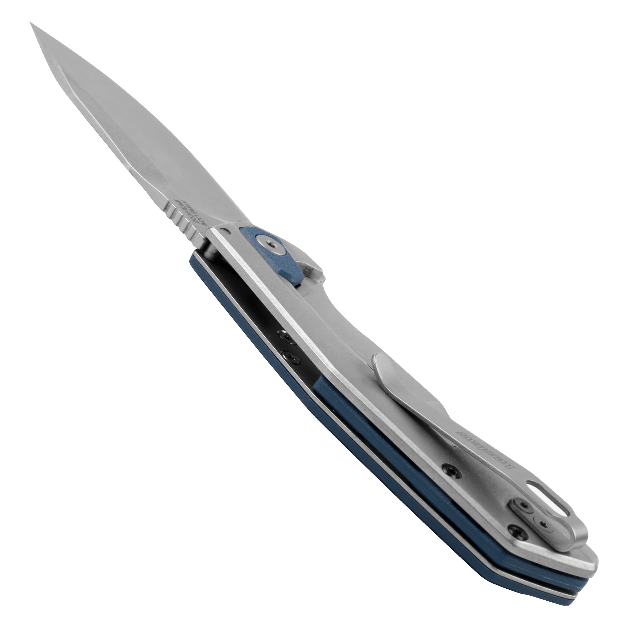Kershaw Pocket Knife Lucid, 3.2 Inch Stainless Steel Clip Point Plain Edge Blade, EDC with Assisted Opening, Reversible Deep-Carry Pocketclip, Everyday Carry Pocket Knife for Men and Women