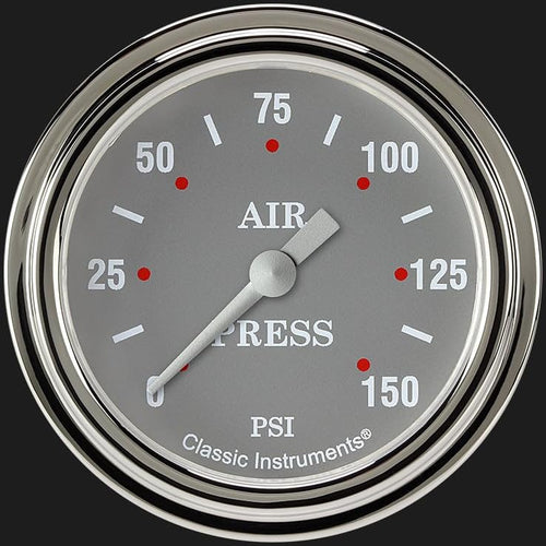 Silver Gray Classic Instruments SG318SLF 2 5/8" Air Pressure Gauge 150 PSI Electric