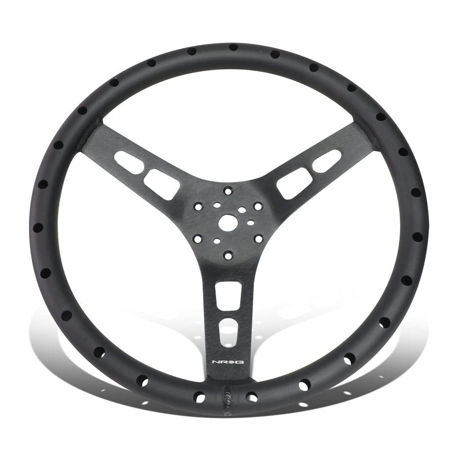 NRG Innovations Reinforced NRG-RST-025MB Steering Wheel 380mm Sport Full Aluminum Light Weight Welded