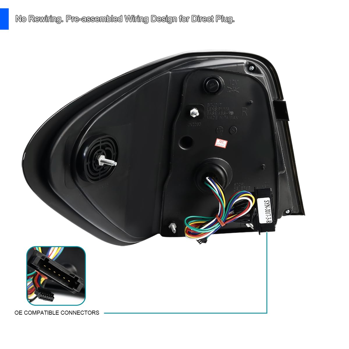 Black LED Bar Tail Lights SPEC-D TUNING Compatible with 2006-2011 Mercedes-Benz W164 ML-Class, Left + Right Pair Assembly