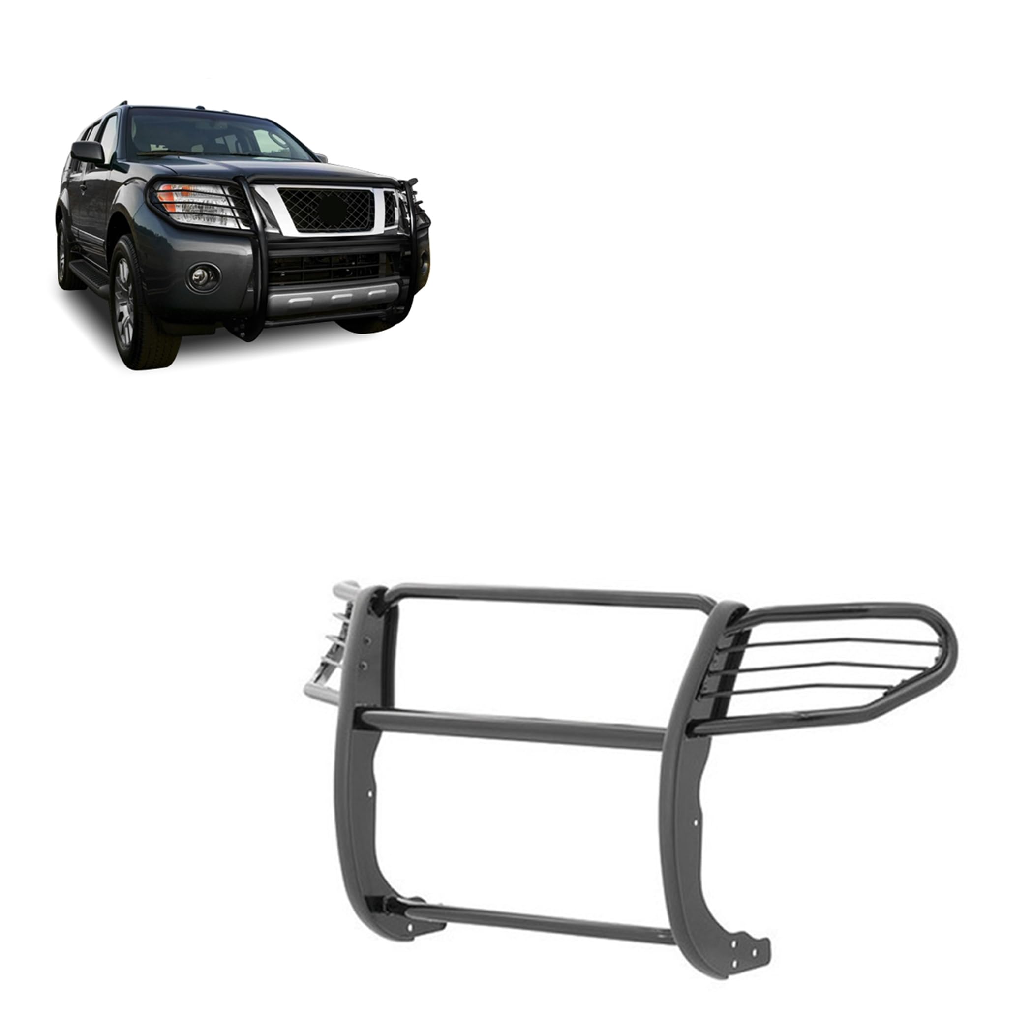 Off Road Black Horse Grille Guard Modular Black Compatible with 2005-2021 Nissan Frontier|2005-2007 Nissan Pathfinder-17A110200MA