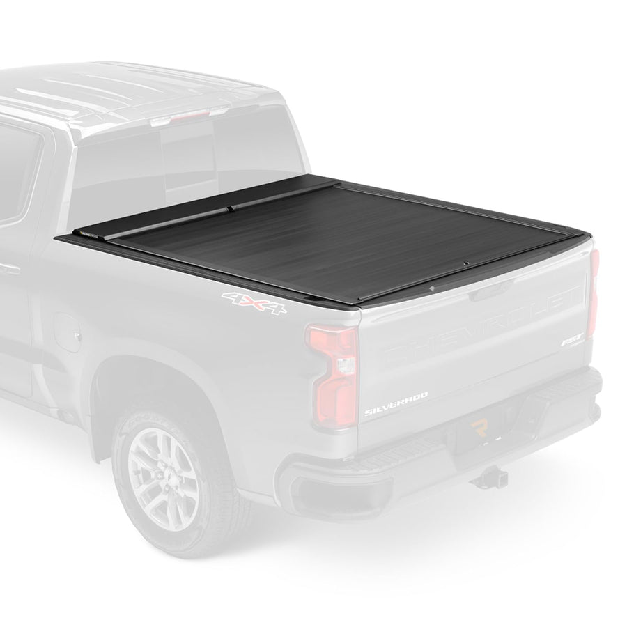 Roll-N-Lock E-Series Retractable Truck Bed Tonneau Cover | RC223E | Fits 2019 - 2025 Chevy/GMC Silverado/Sierra, works w/ MultiPro/Flex tailgate (w/o Carbon Pro Bed) 5' 10" Bed (69.9")