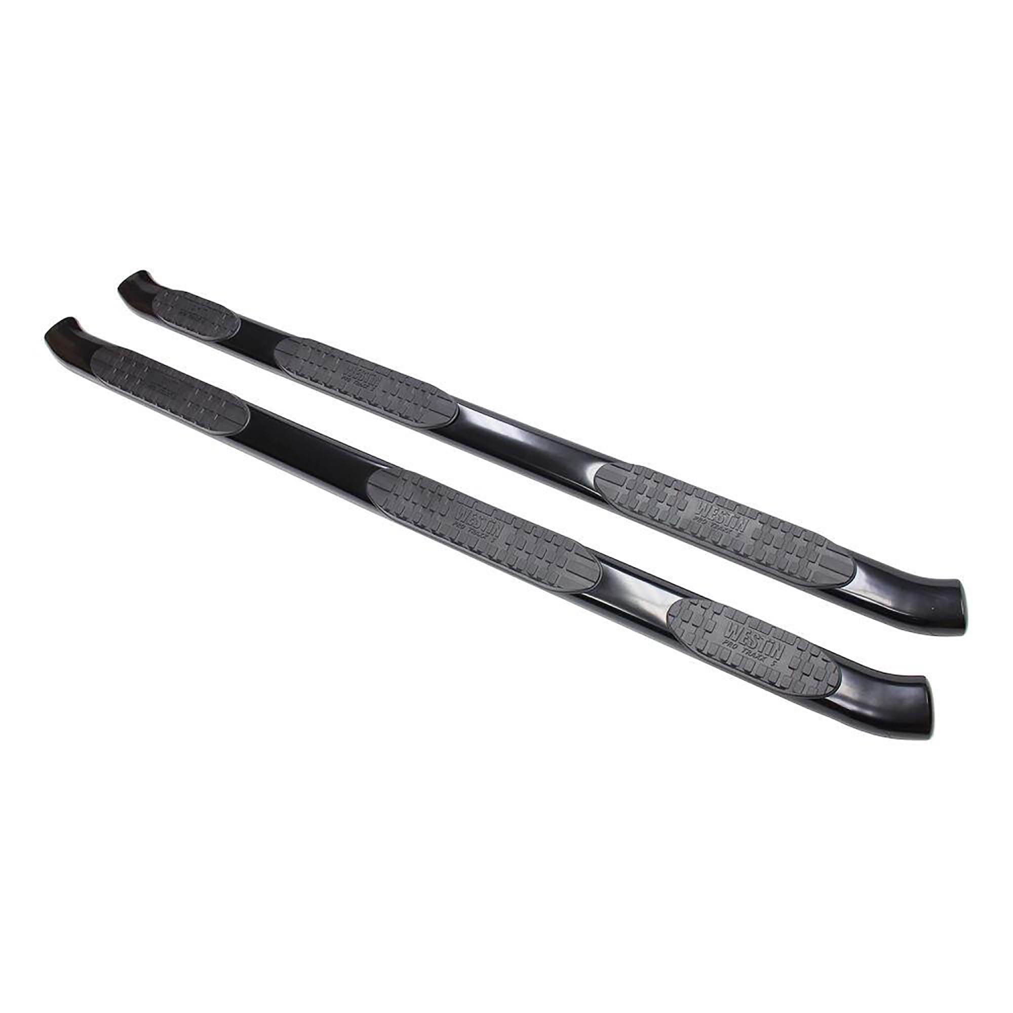 Westin PRO TRAXX 5 Oval Wheel to Wheel Nerf Bars fits 2007-2019 Silverado Sierra 2500 3500 Crew Cab 8' Bed (Exc Dually and 2007 Classic) Black Pair