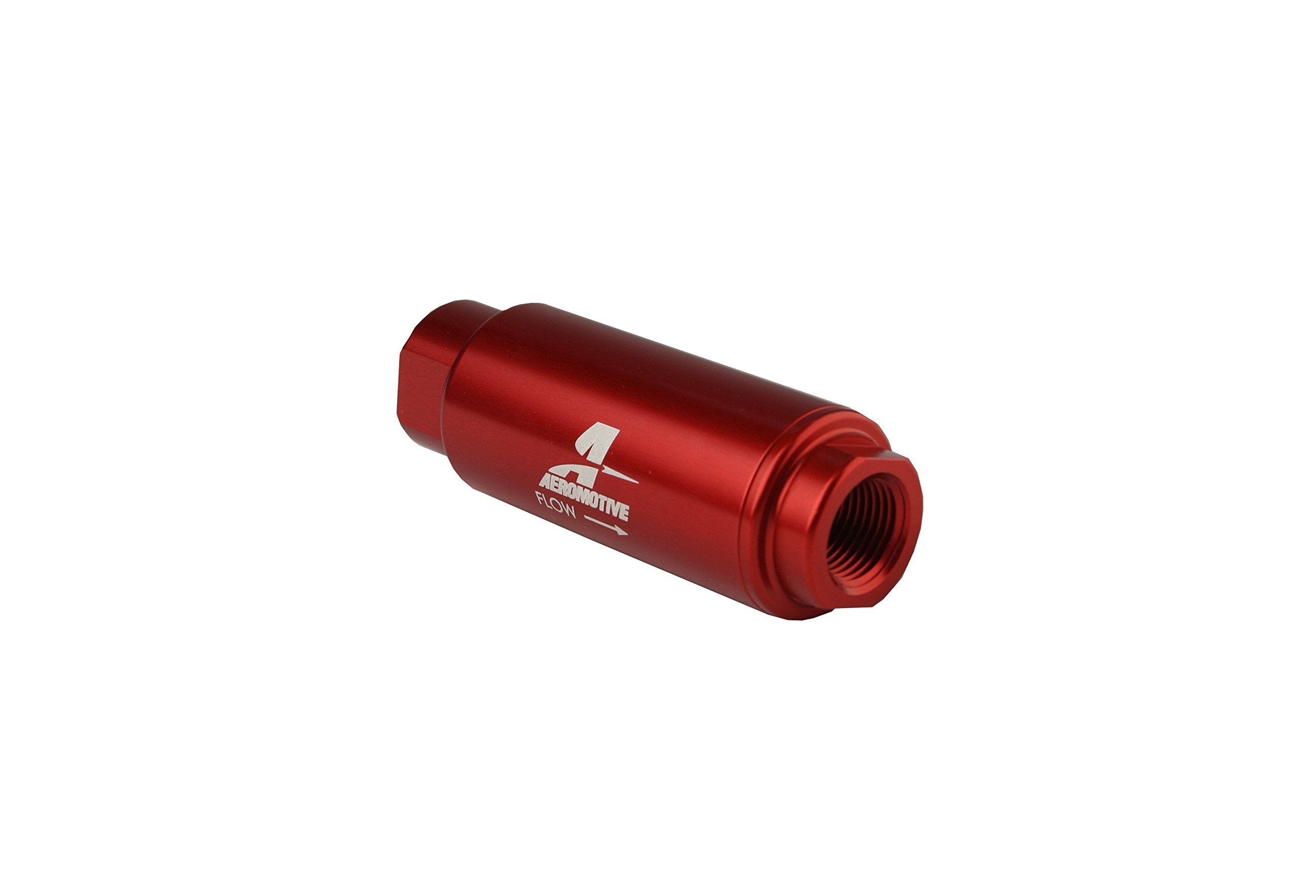 In-Line Aeromotive 12316 Filter, 100-Micron Stainless Mesh Element, 3/8" NPT Port, Bright-Dip Red, SS Series, 1-1/4" OD