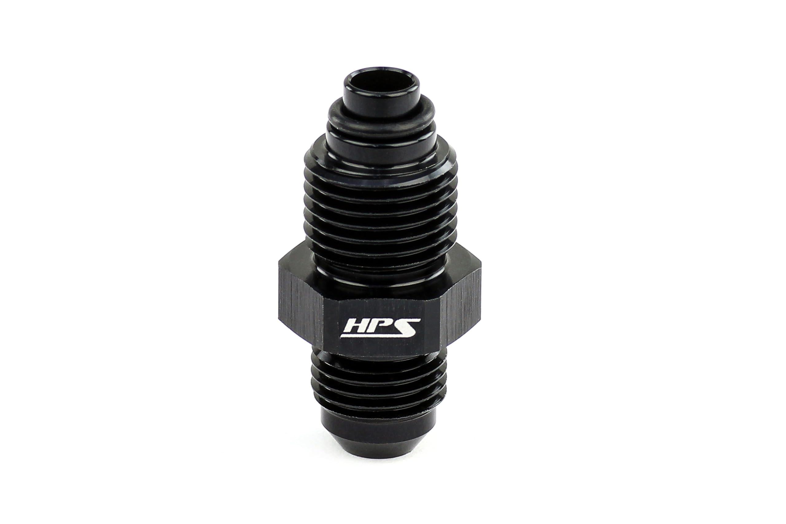 AN816-06-M1615INV HPS O-Ring Tip Adapter Fitting AN to, Aluminum, Size: AN-6 to M16 x 15, Angle: Straight, Black