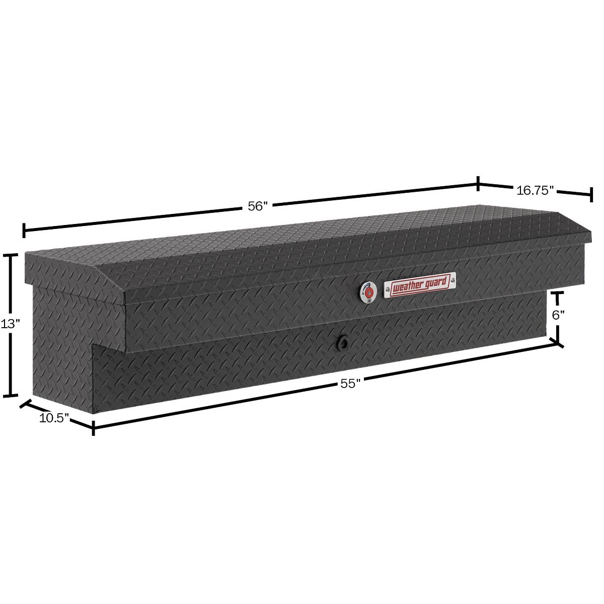 Weather Guard 56in Model 174-52-04 Lo-Side Box, Aluminum, Textured Matte Black, 4.0 cu ft