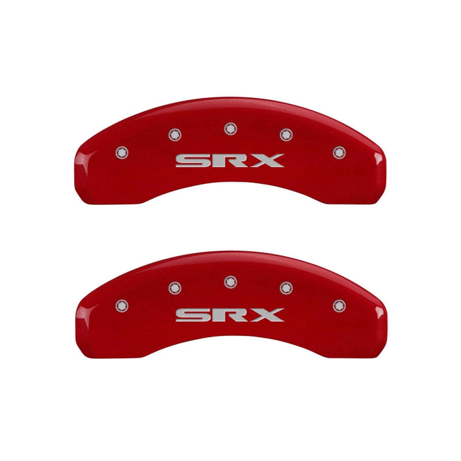 Caliper Covers MGP 35004SSRXRD with Red Powder Coat Finish, (Set of 4)