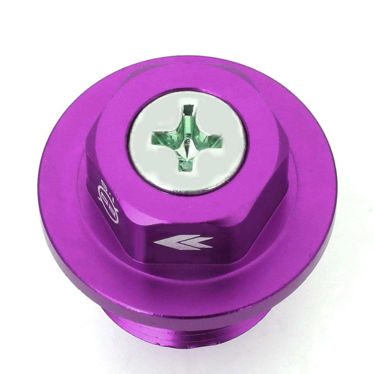 NRG Innovations Magnetic Oil Drain Plug, Engine Oil Drain Nut M20 X 1.5 Thread Size w/Washer, Purple, T-6061 Aluminum w/Stainless Steel Internal Magnet, NRG-NOP-300PP