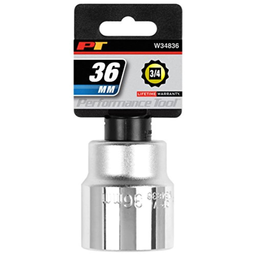 W34836 Performance Tool 3/4-Inch Drive 12-Point Standard Socket 36mm