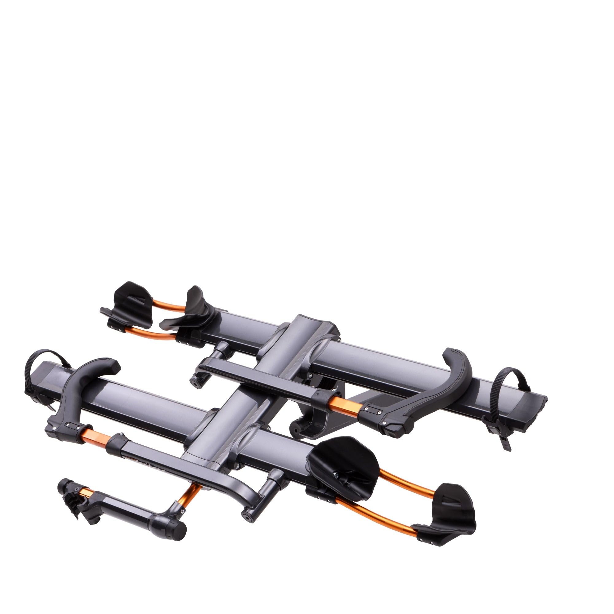2-Bike Hitch Rack KUAT NV 2.0-2" | Robust 2-Bike Rack with Trail Doc for Riders & Cyclists | Rugged All-Metal Construction | E-Bike Compatible | Easy Installation, Gray Metallic/Orange Anodize