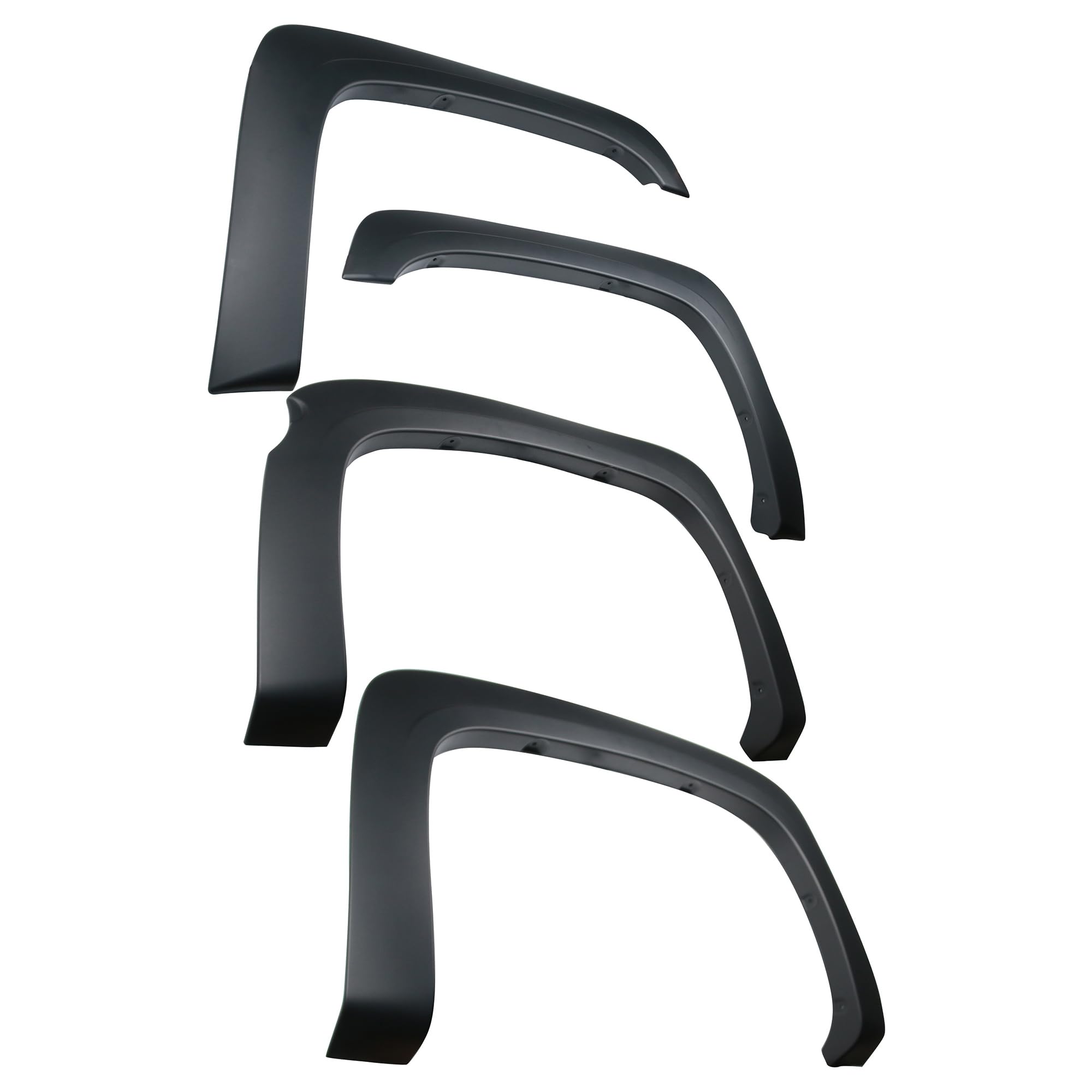 OE Factory Style Black Black Horse Fender Flares Compatible with 07-13 Chevrolet Silverado 1500|2007-2013 Chevrolet Silverado 2500 HD|2007-2013 Chevrolet Silverado 3500 HD-FOESI07S