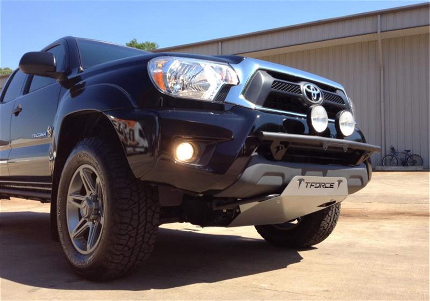Textured Black N-Fab Light Bar | For 4 - 9in Lights - w/out License Plate Tabs | T124LB-TX | Fits 2012-2015 Toyota Tacoma