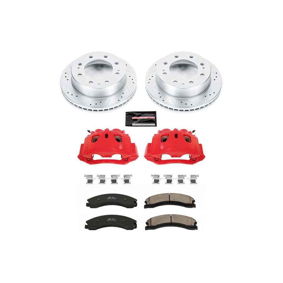 Power Stop Z23 Evolution Front Brake Caliper Kit KC6258- Brake Rotors, Carbon-Fiber Ceramic Brake Pads, Brake Calipers For Suburban 3500 Sierra 2500 3500
