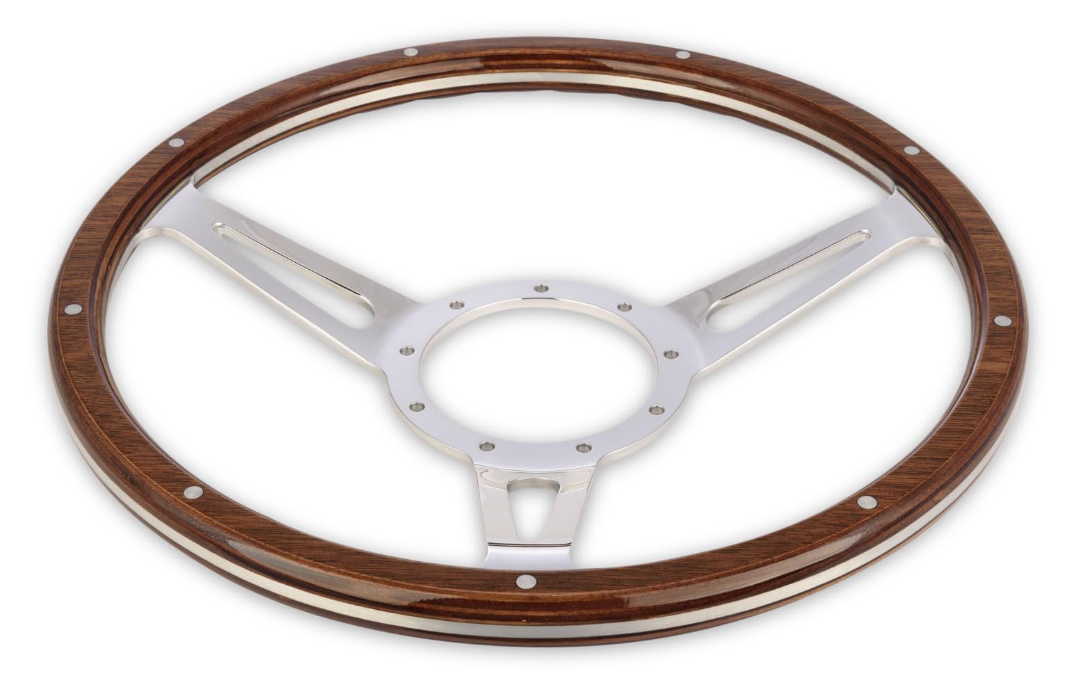 Cobra Style Scott Drake Wood & Aluminum 14" 9 Hole Steering Wheel S1MS-3600-WG-14
