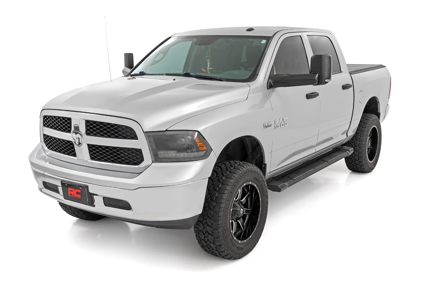 Rough Country HD2 Running Boards for 2500 Ram 1500 (2009-2018) Quad Cab - 5" Wide Non-Slip Step, Easy Bolt-on Install