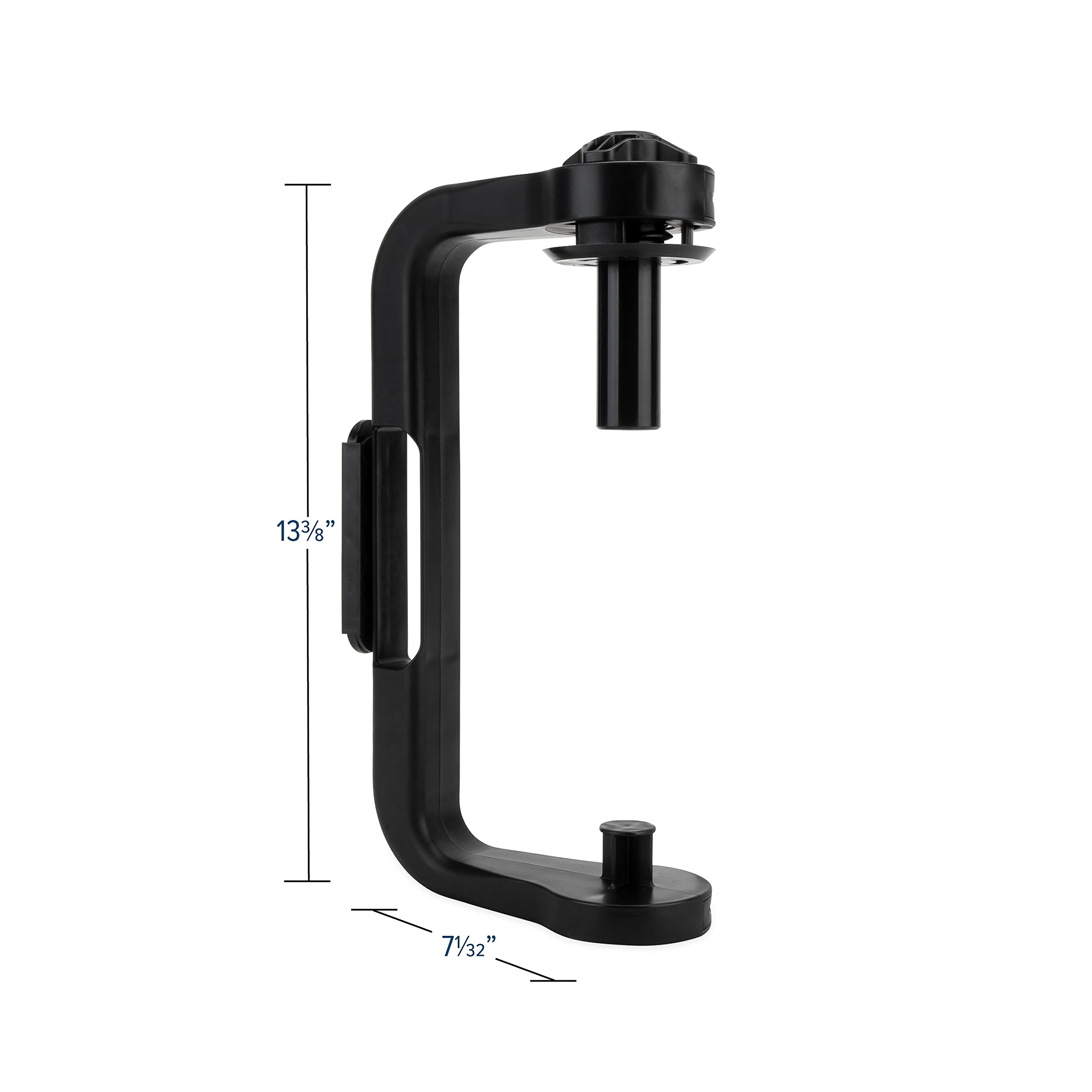 Paper Towel Holder Camco | Ideal for Compact Areas | Features Mountable Design and Adjustable Side Knob | Black (57115)