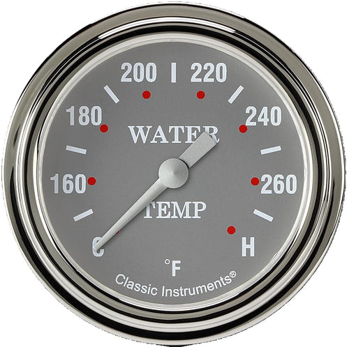 SG326SLF-02 Classic Instruments Silver Gray 2 5/8 in Water Temperature Gauge 1/8