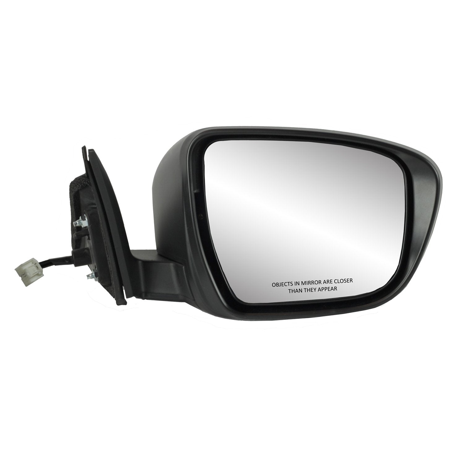 68135N Fit System Passenger Side Mirror for Nissan Rogue US, Korea and Japan Built, Textured Black w/PTM Cover, Foldaway, Power