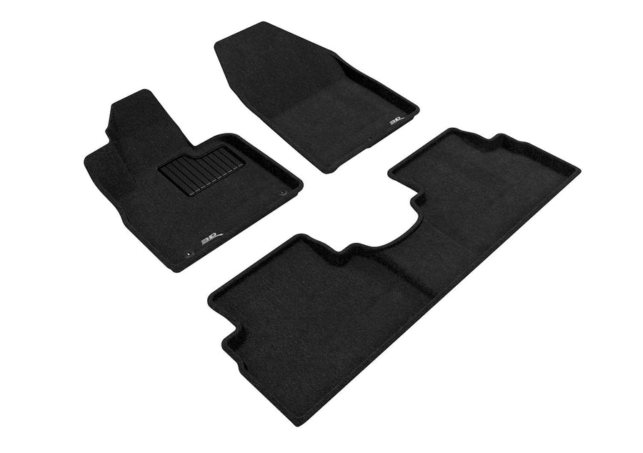 3D MAXpider Carpeted Floor Mats Custom Fit Compatible with 2019-2020 Hyundai Santa Fe, Elegant Series (1st & 2nd Row, Black)