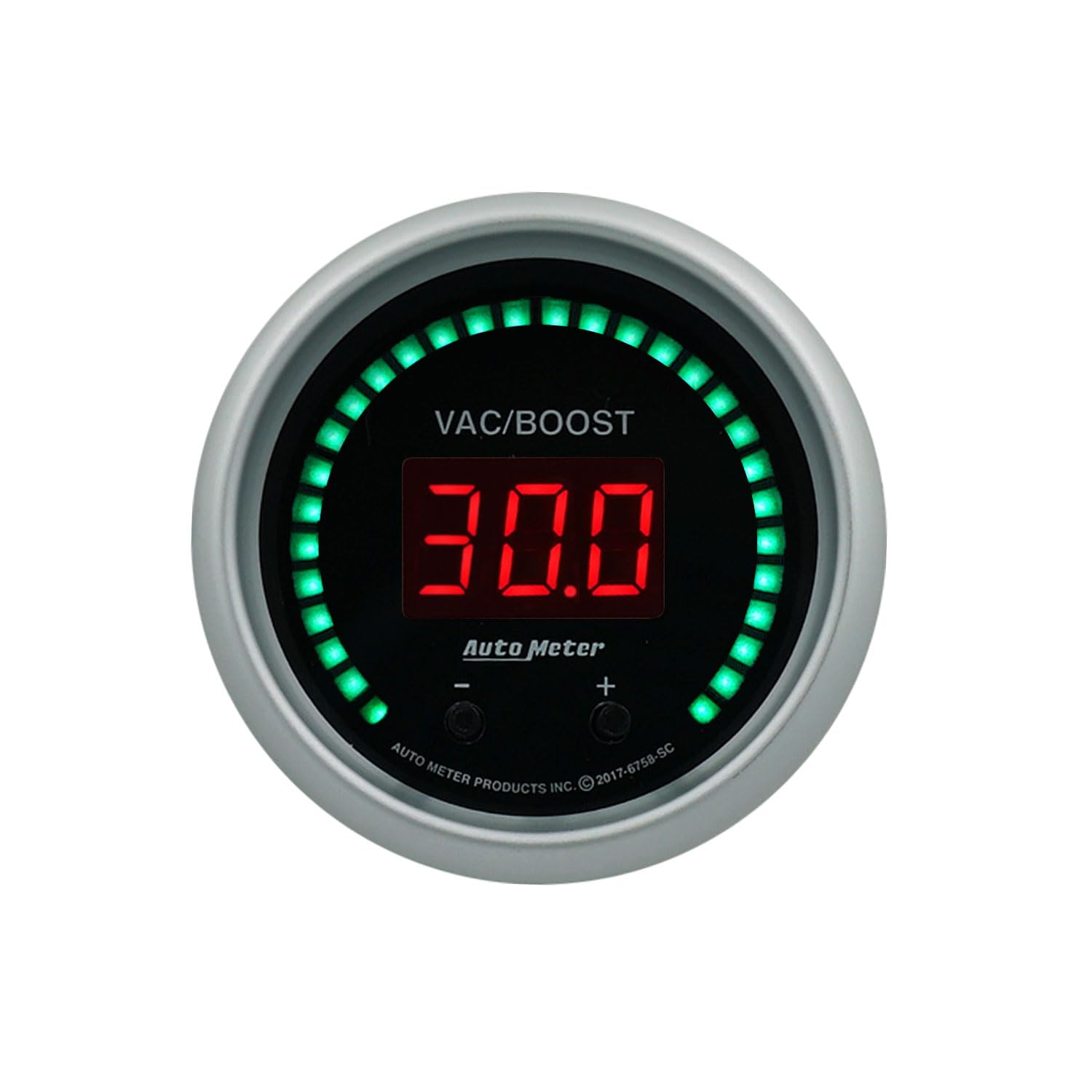 Auto Meter Gauge 6758-SC, Vac/Boost, 2 1/16", Two Channel, Selectable, Sport-Comp Elite Digital