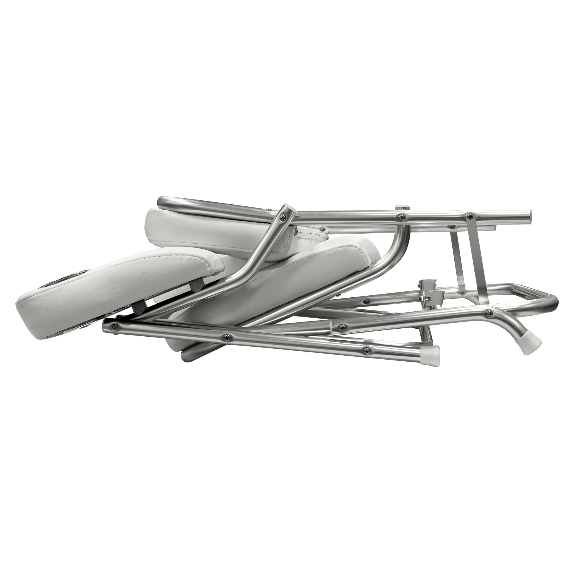 Offshore Series Wise 3367-784 Deluxe Folding Deck Chair with Stainless Steel Cup Holders, Brite White