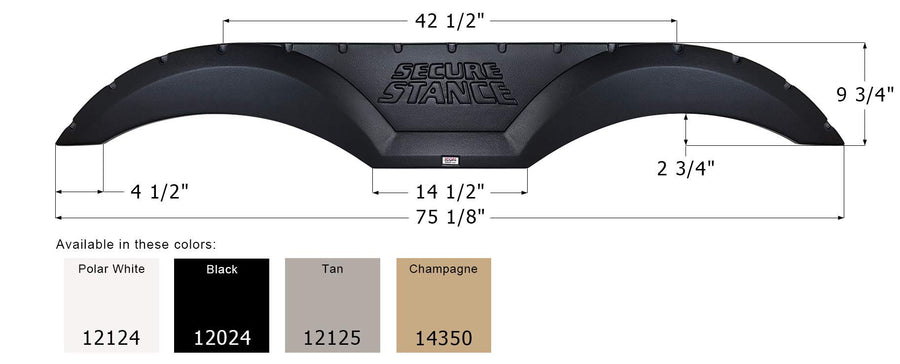 Tandem Axle Fender Skirt ICON 12024 FS2024 for Thor - Black