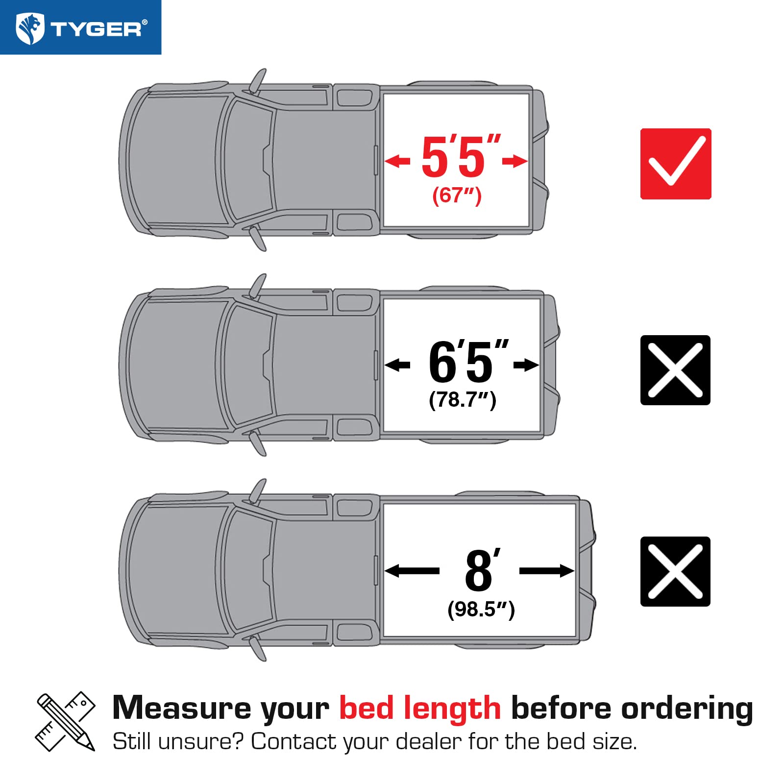 Tyger Auto T1 Truck Bed Soft Roll-up Tonneau Cover Compatible with 2017-2024 Nissan Titan | 5.5' (67") Bed | TG-BC1N9048