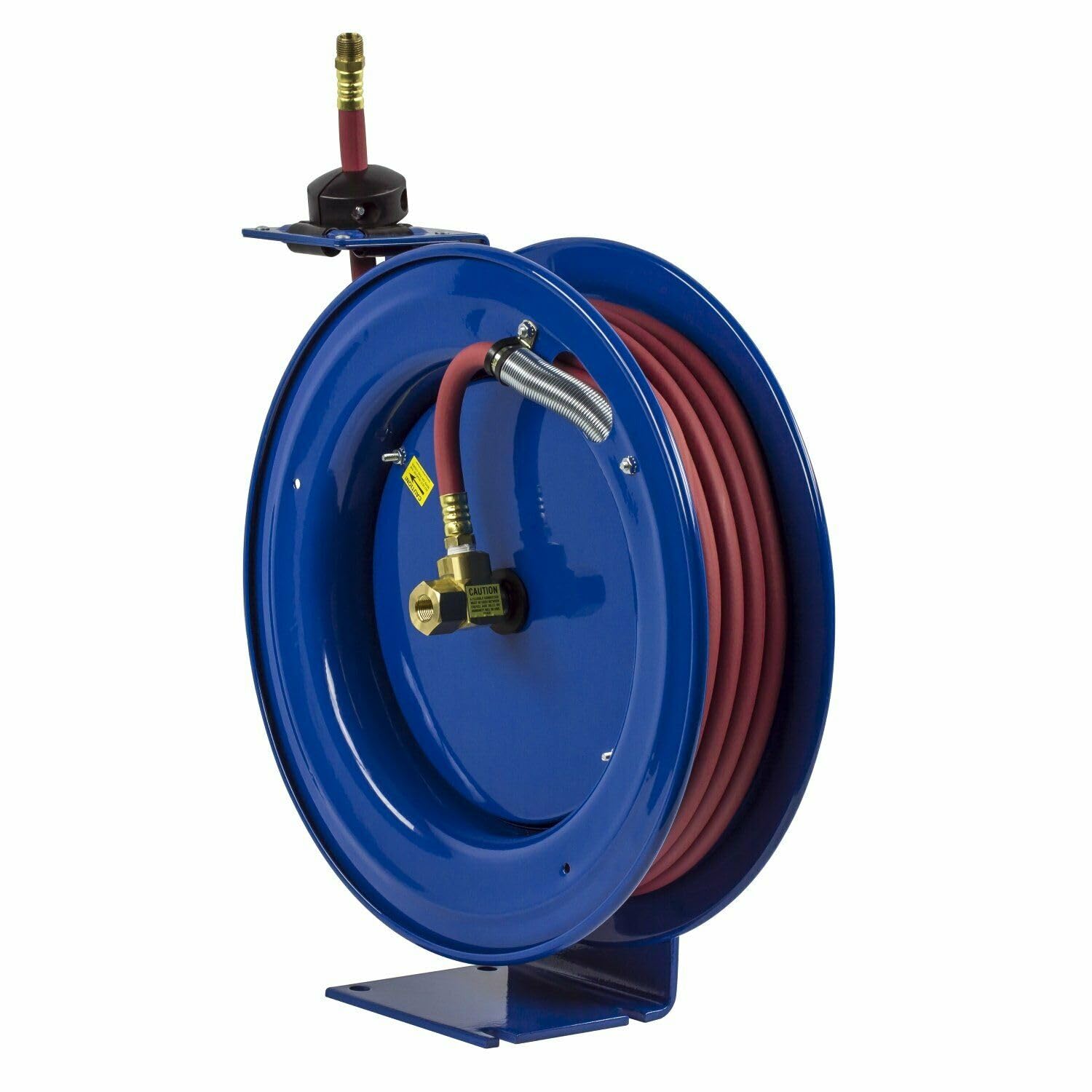 Coxreels Retractable Air/Water Low-Pressure Hose Reel, P-LP-450, P Series, ½” x 50’ - Easy-to-Use Compact Design- Heavy-Duty Steel Construction, Made in the USA