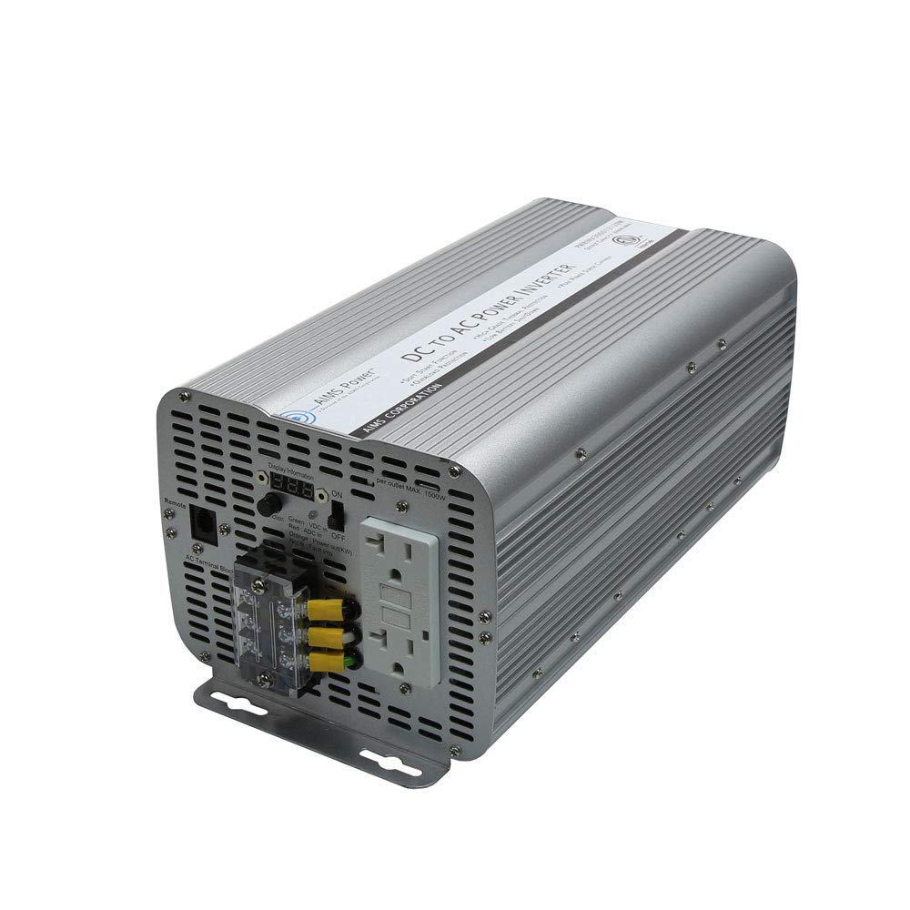 3000 Watt AIMS Power Modified Sine Power Inverter 12Volt DC to 120 Volt AC ETL Certified to UL 458 with GFCI Outlets and AC Terminal Block