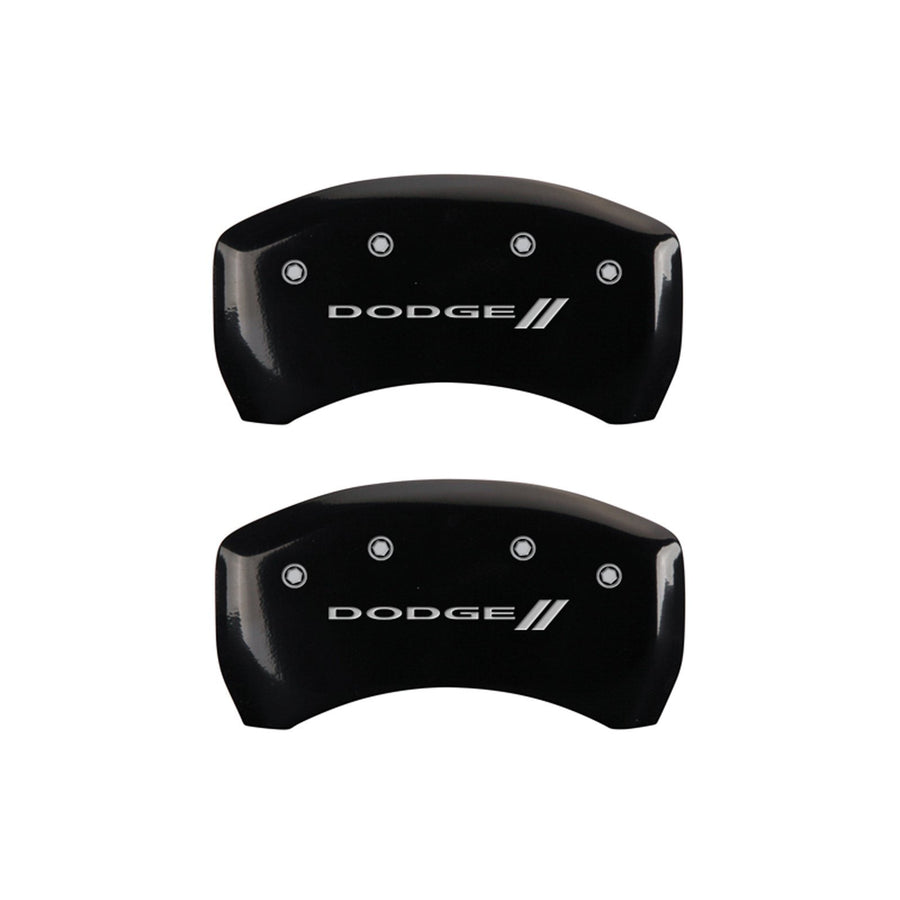 Dodge ll MGP Caliper Covers 12005SDD3BK Engraved Caliper Cover with Black Powder Coat Finish and Silver Characters, (Set of 4)