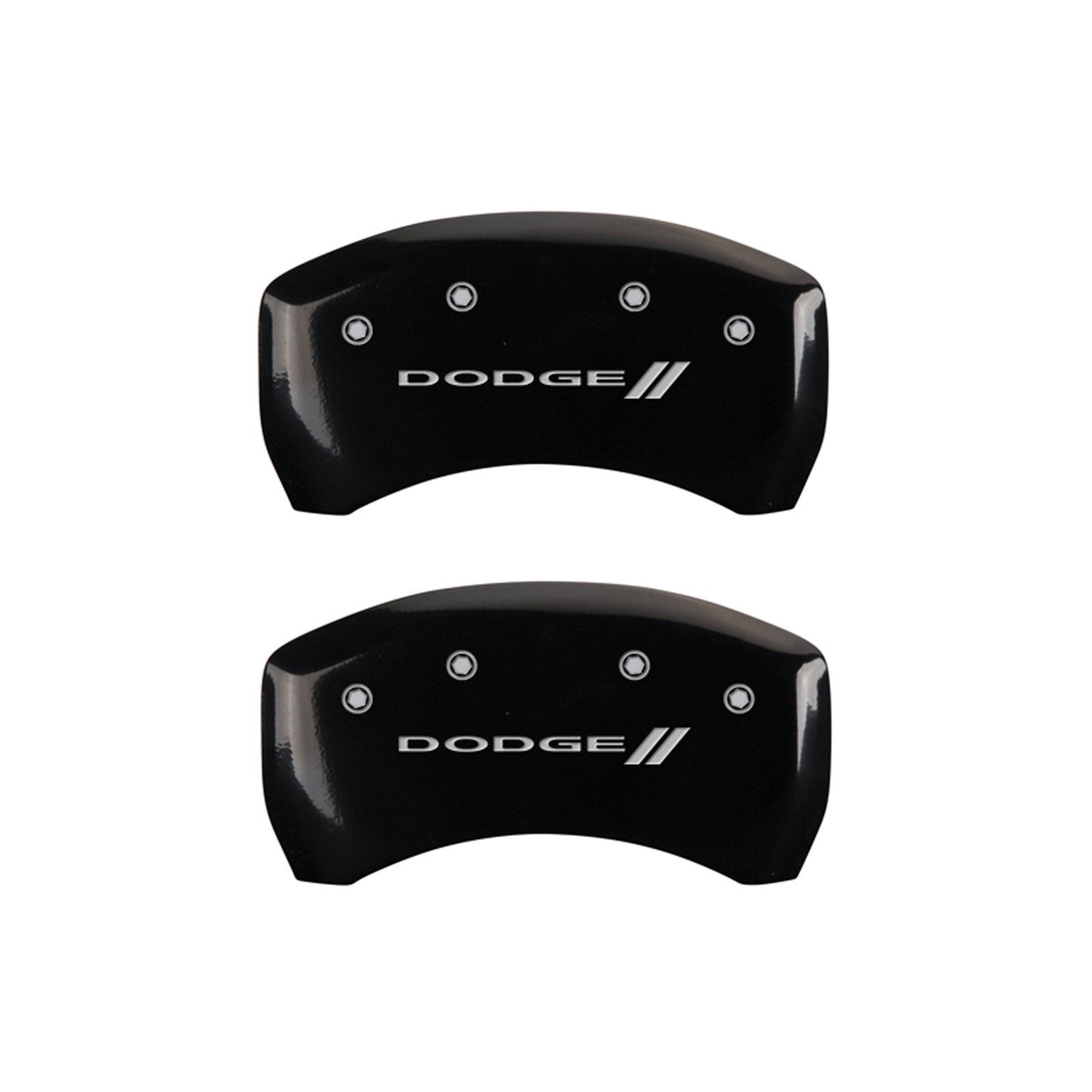 MGP Caliper Covers 'Dodge ll' 12199SDD3BK Engraved Caliper Cover with Black Powder Coat Finish and Silver Characters, (Set of 4)