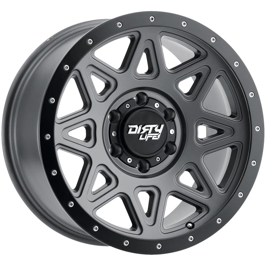 18x9 THEORY, Bolt Pattern: 6x5.5/, Offset: 0, MATTE GUNMETAL W/SIMULATED RING, set of 1