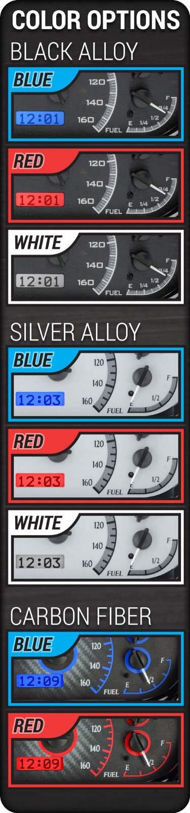 Chevy Chevelle VHX System, Silver Face - Blue Display 1966-67