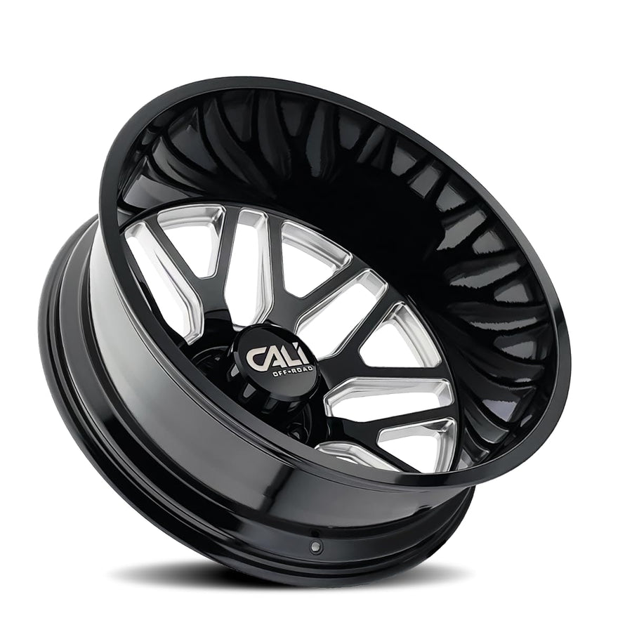 9115D INVADER DUALLY Gloss Black Generic Wheel with Milled (8 x 8.25 inches /0 x 154 mm, 0 mm Offset)