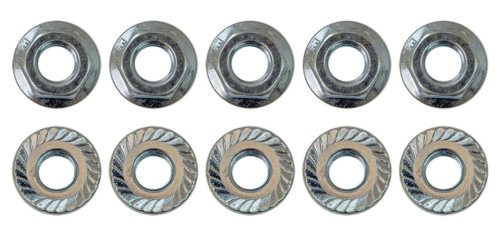 Serrated Flange Nut Moroso 38838, 5/16-24, Pack of 10, Zinc