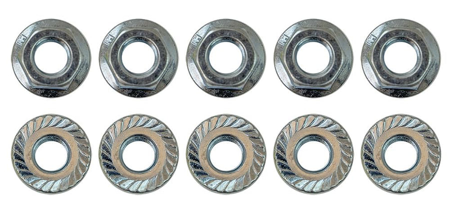 Serrated Flange Nut Moroso 38838, 5/16-24, Pack of 10, Zinc