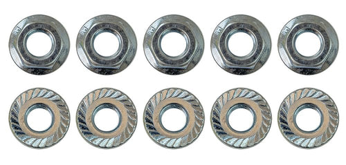Serrated Flange Nut Moroso 38838, 5/16-24, Pack of 10, Zinc