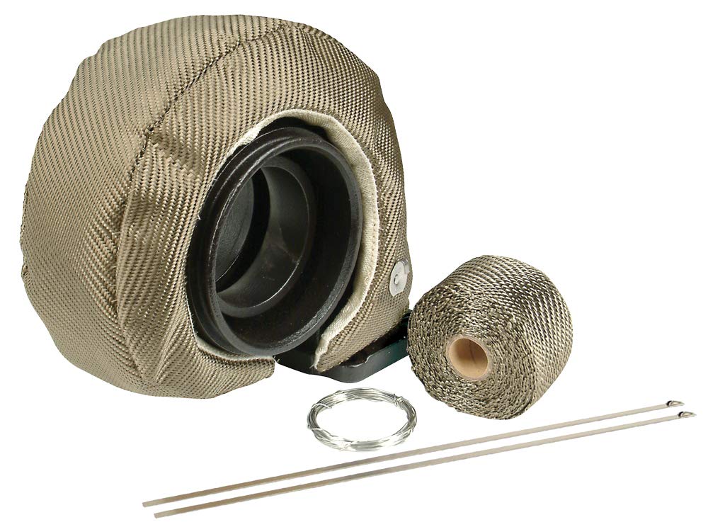 Turbo Shield Design Engineering Titanium™ | T4 Turbo Kit | 22" x 2.75" Heat Shield Turbocharger Blanket | Includes Exhaust Wrap, Locking Ties & Wire