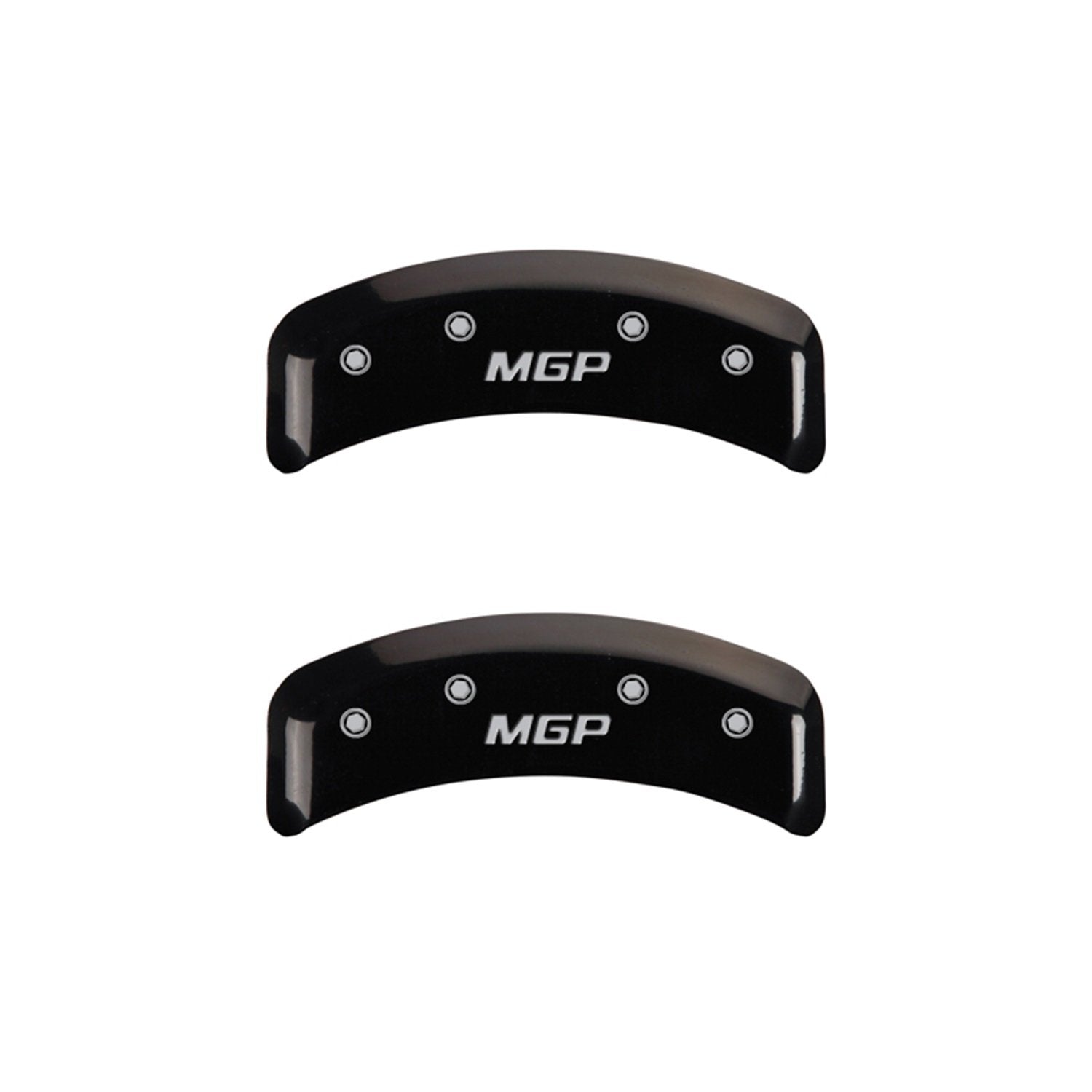 MGP Caliper Covers 'MGP' Engraved Caliper Cover with Black Powder Coat Finish and Silver Characters 39002SMGPBK, (Set of 4)