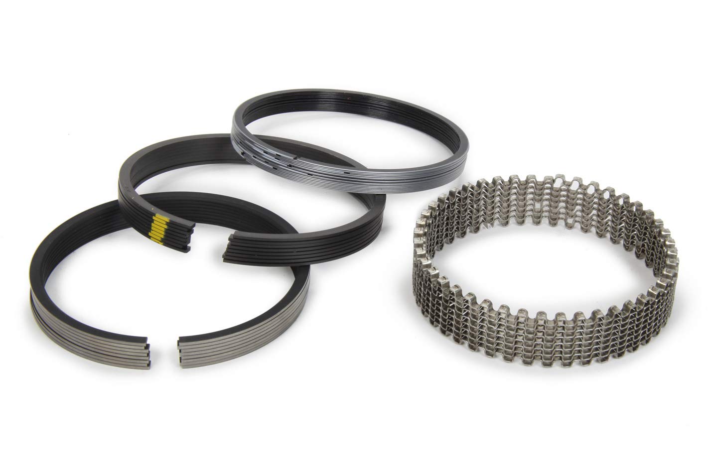 77 MICHIGAN Piston Rings, 4.000 in Bore, File Fit, 1/16 x 1/16 x 3/16 in Thick, Low Tension, Plasma Moly, 8 Cylinder, Kit