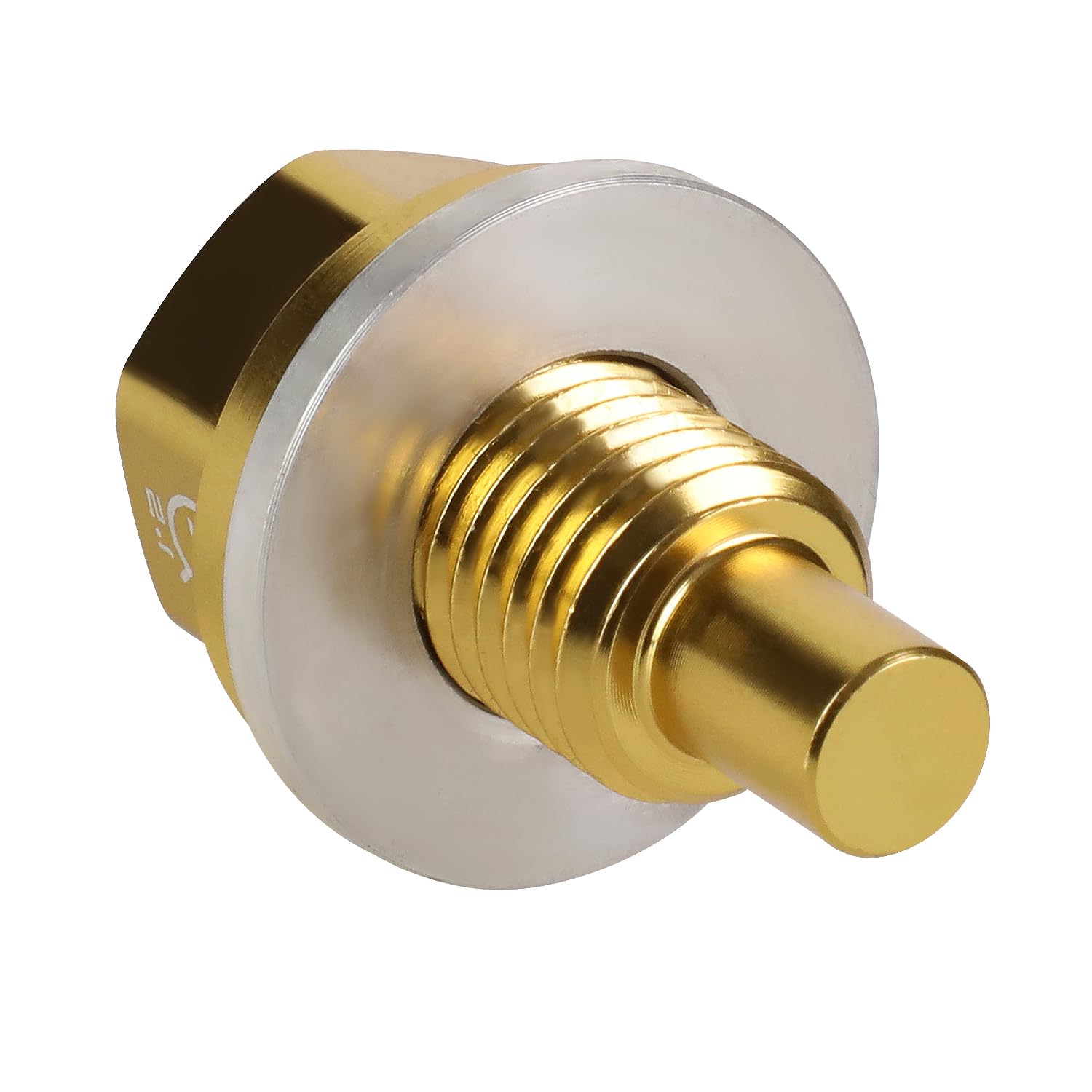 NRG Innovations Magnetic Oil Drain Plug, Engine Oil Drain Nut M12 X 1.5 Thread Size w/Washer, Gold, T-6061 Aluminum w/Stainless Steel Internal Magnet, NRG-NOP-400GD