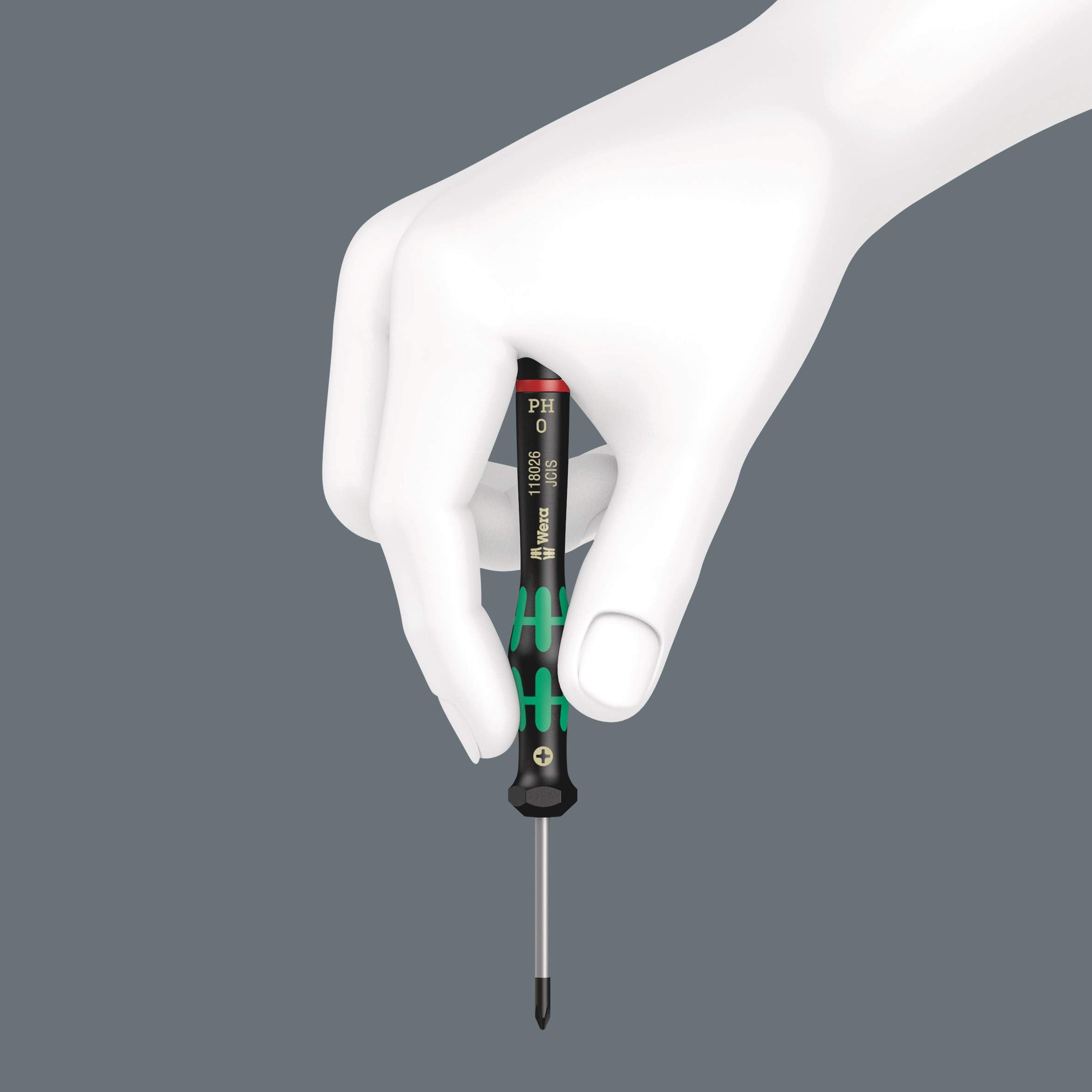Wera - 2035/6 A Kraftform Micro Slotted/Phillips Electronics Screwdriver Set and Rack, Multi, 6-Pieces