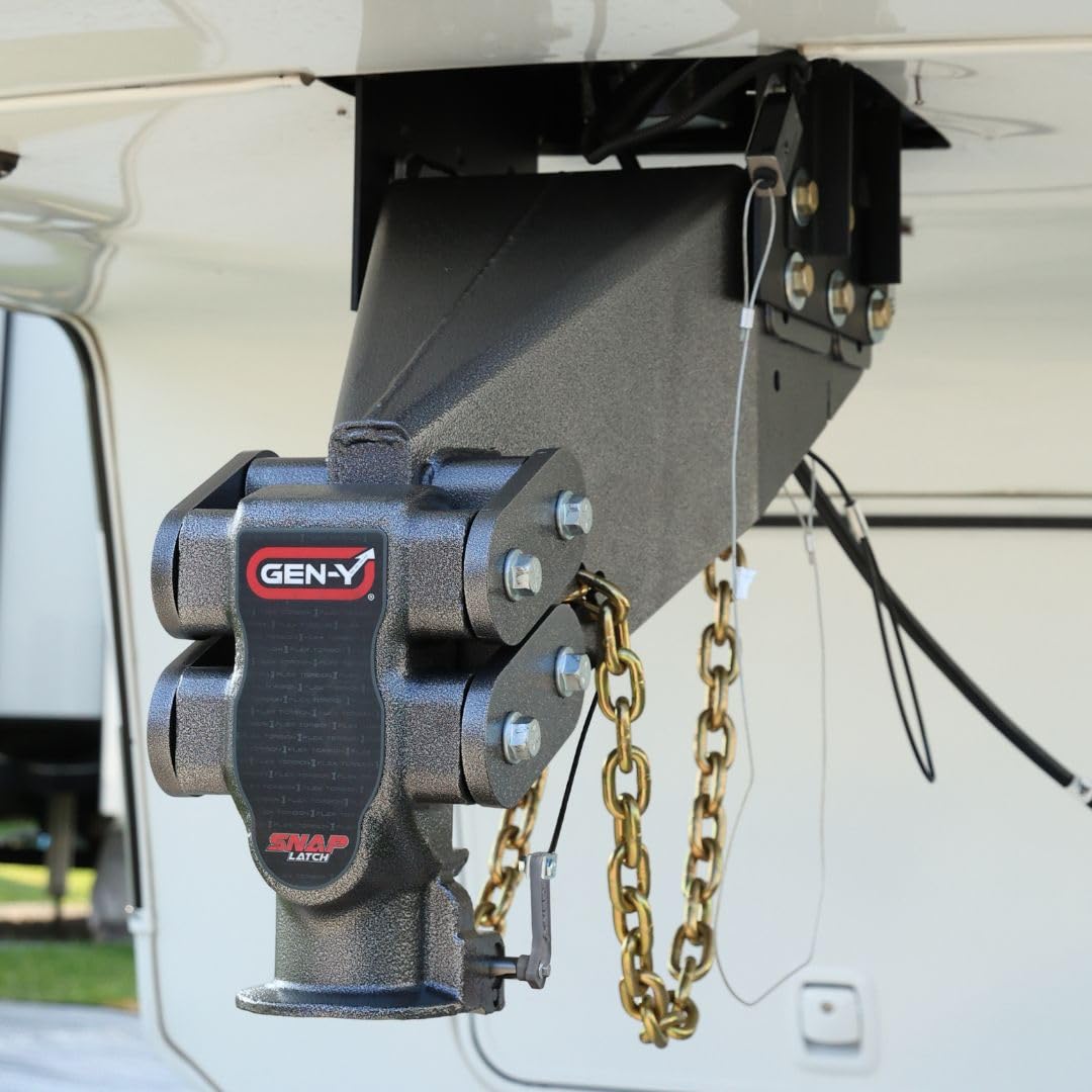 GEN-Y Hitch Fifth Wheel Rhino Pin Box with Gooseneck SnapLatch Coupler | 3,500-6,500 LBS Pin Weight Range | 30K LBS Towing Capacity | Compatable with 2 5/16" Gooseneck Ball