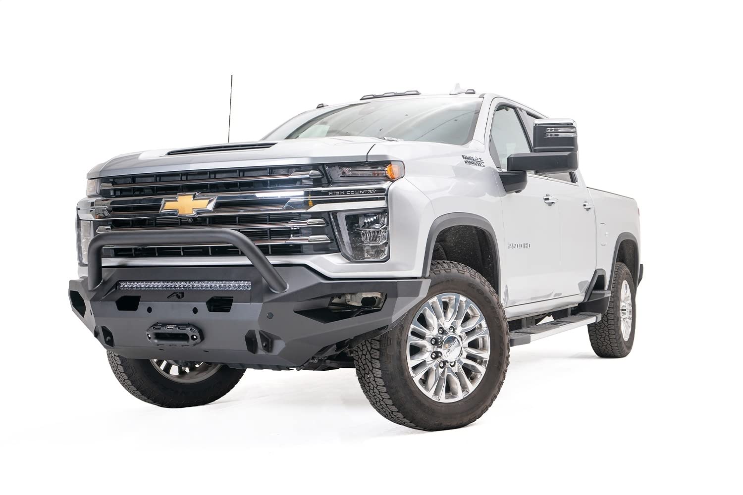Fab Fours Matrix CH20-X4952-B Full Width Raw Front Winch HD Bumper with Hoop